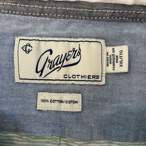 Grayers Clothiers Men's Light-Colored Short Sleeves Stripe Button-Up Shirt XXL - Picture 2 of 7